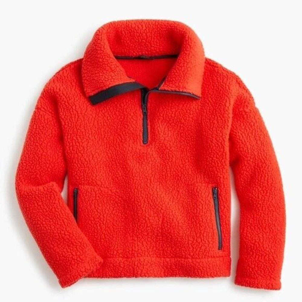 J.Crew - Polartec Fleece Half-Zip Pullover Jacket | Size Small | Cerise Coral